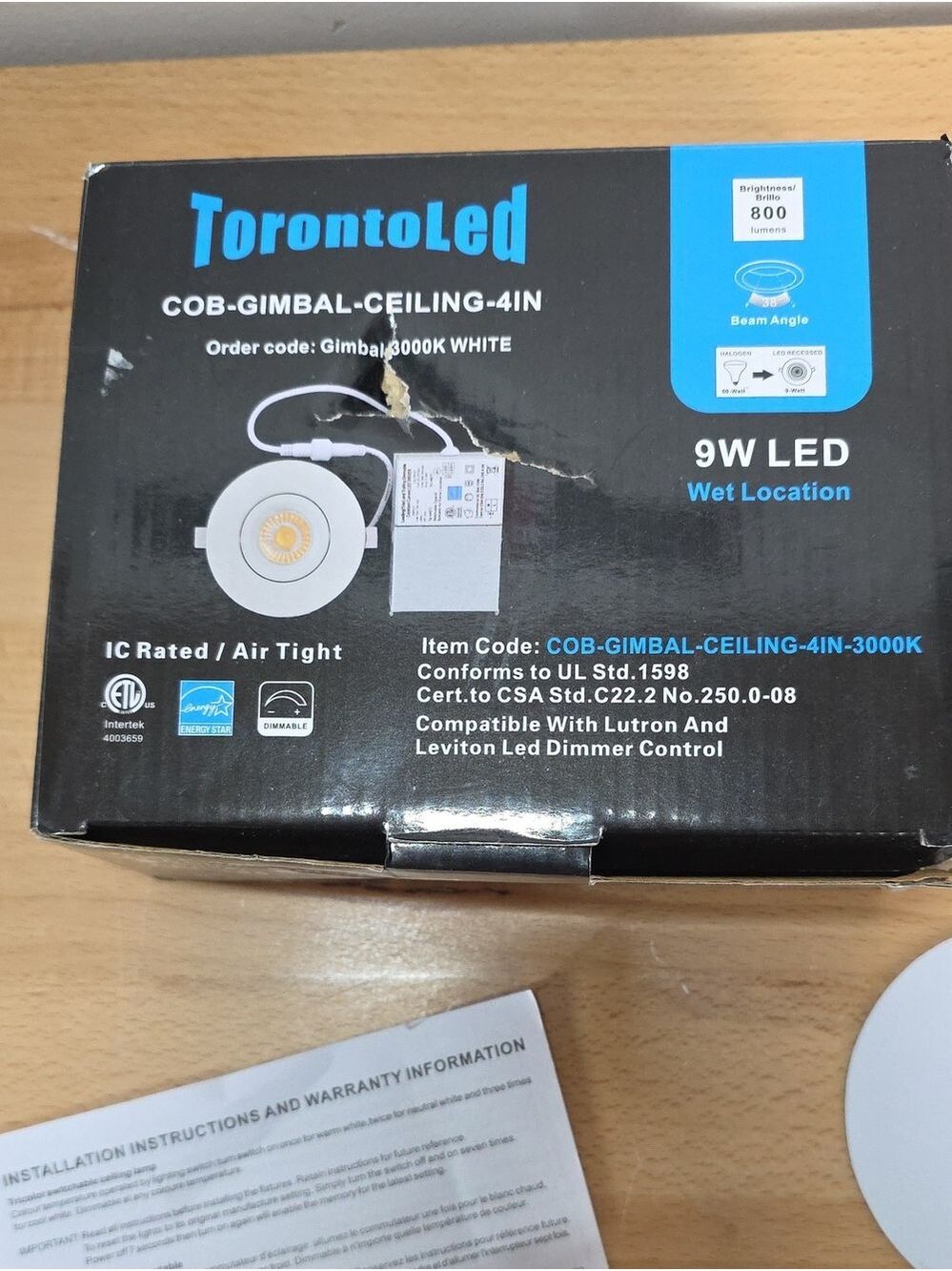 White 9W LED Recessed Ceiling Light Kit - Picture 3 of 10